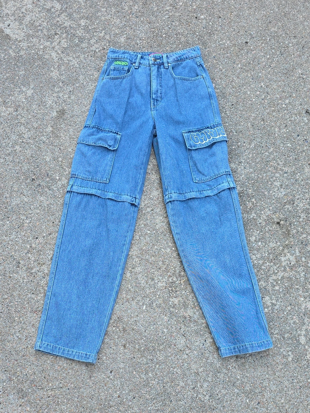 Empyre Tori Shindig Blue High Rise Zip Off Cargo Jeans Size 2